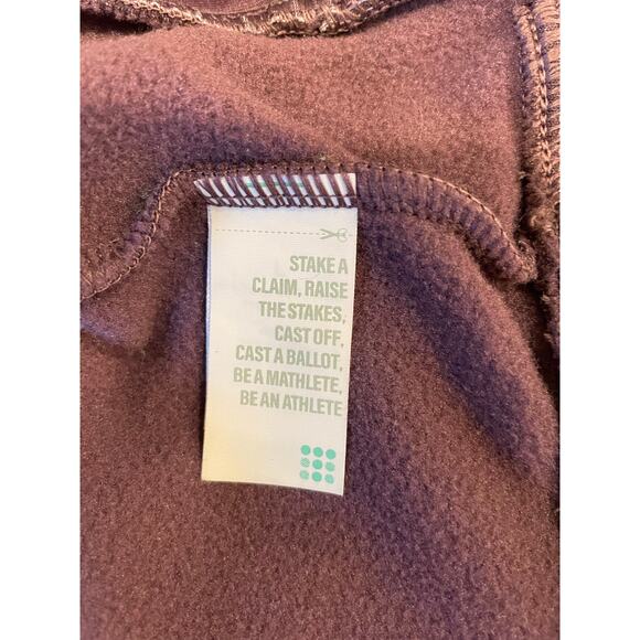 Title Nine Crash Polartec Bomber Jacket Sz L Purple Pockets Thumbholes Athletic - Picture 10 of 15